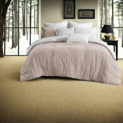 Premium Cotton Jacquard Bedding Sets, Blush Elegance, Bedroom Decor