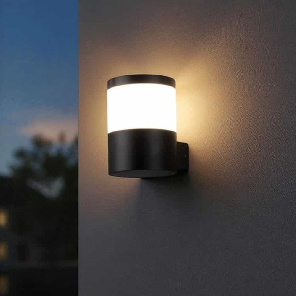 UltraBeam 9 Watt LED Black Outside LED Wall Light 800 Lumen Height 140mm