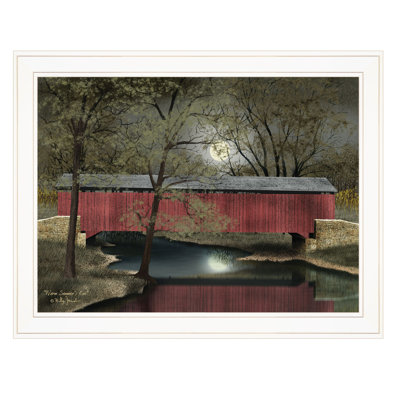 "Warm Summer Eve" par Billy Jacobs, reproduction encadrée prête à accrocher, cadre blanc