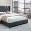 Tissu d'ameublement Joshual capitonné, lit plateforme, entièrement en ardoise noir-858555810
