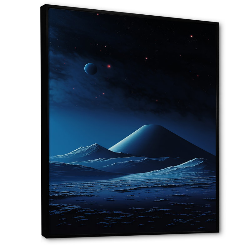 Paysage lunaire volcanique I, Cadre flottant noir, 40" H x 30" W