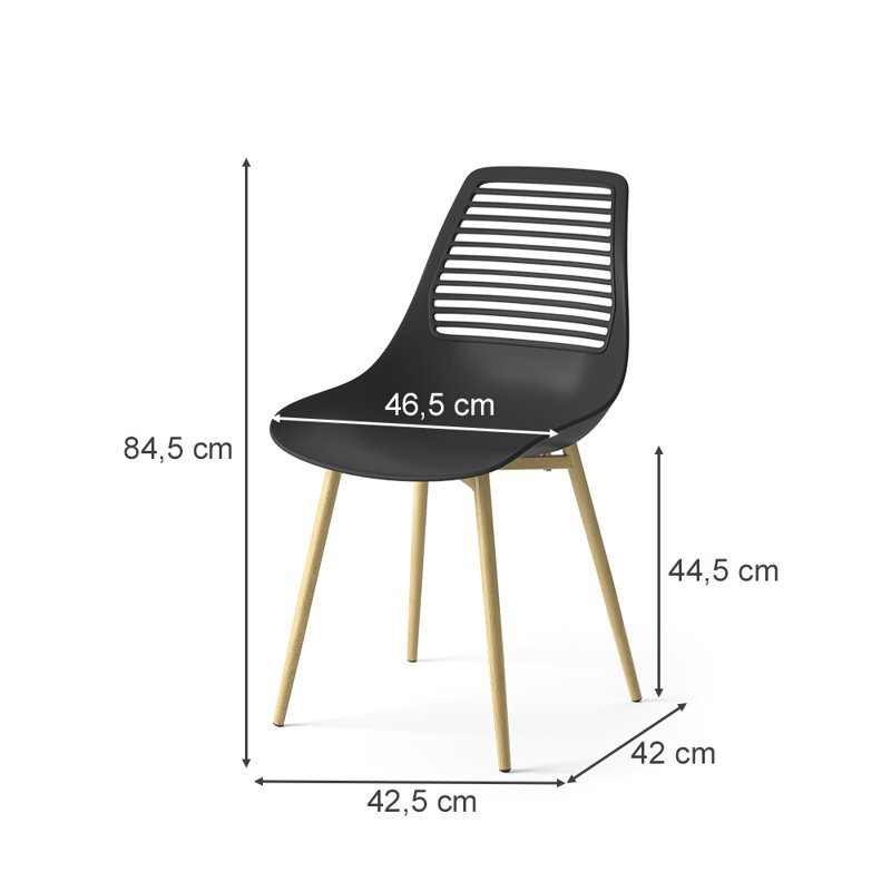Gallaway Outdoor Patio Dining Side Chair, Black