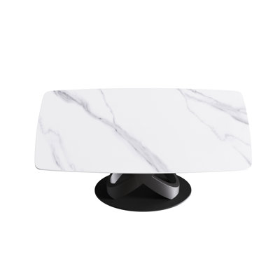 Sintered Stone Top Pedestal Dining Table