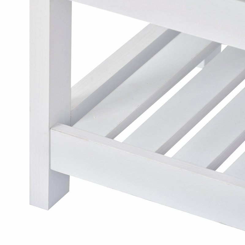 Arbre d'entrée Clister 33,63 po de large avec banc et rangement pour chaussures, Blanc