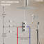 Système de douche thermostatique à double jet effet pluie de 30 cm (12 po) à montage au plafond, avec 6 jets corporels et douchette à main.-93931716