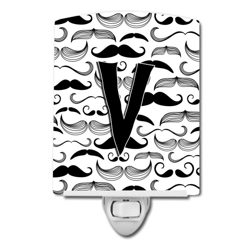 Éclairage de nuit en céramique moustache initial, V