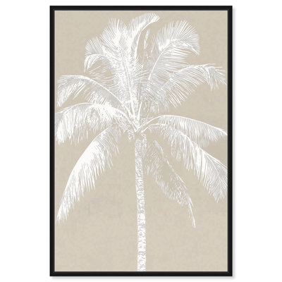 White Palm II Canvas Print Coastal Wall Art by Art Remedy, Black Frame, 20 x 30