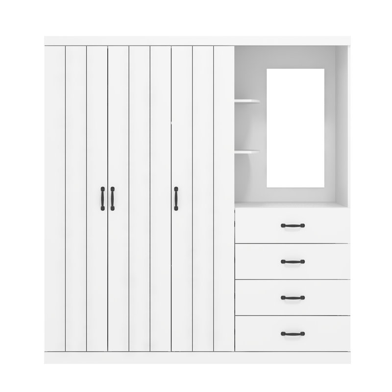 Allington 3 Door 4 Drawer Combi Fitment Wardrobe, White