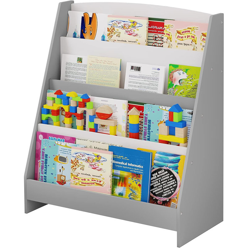 Misal 70cm H x 61cm W Standard Bookcase, Grey/White