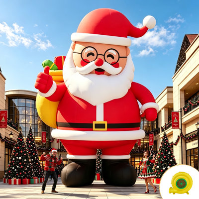 Leonas 26FT Giant Inflatable Santa Claus for Outdoor Christmas Yard Decor Blow Up Santa with Blower, 420D Oxford Fabric, Stakes, Ropes and Sandbags for Lawn, Garden, Party and Holiday Display