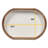 Farmhouse Beaded Oval Wooden Serving Tray Ottoman Tray