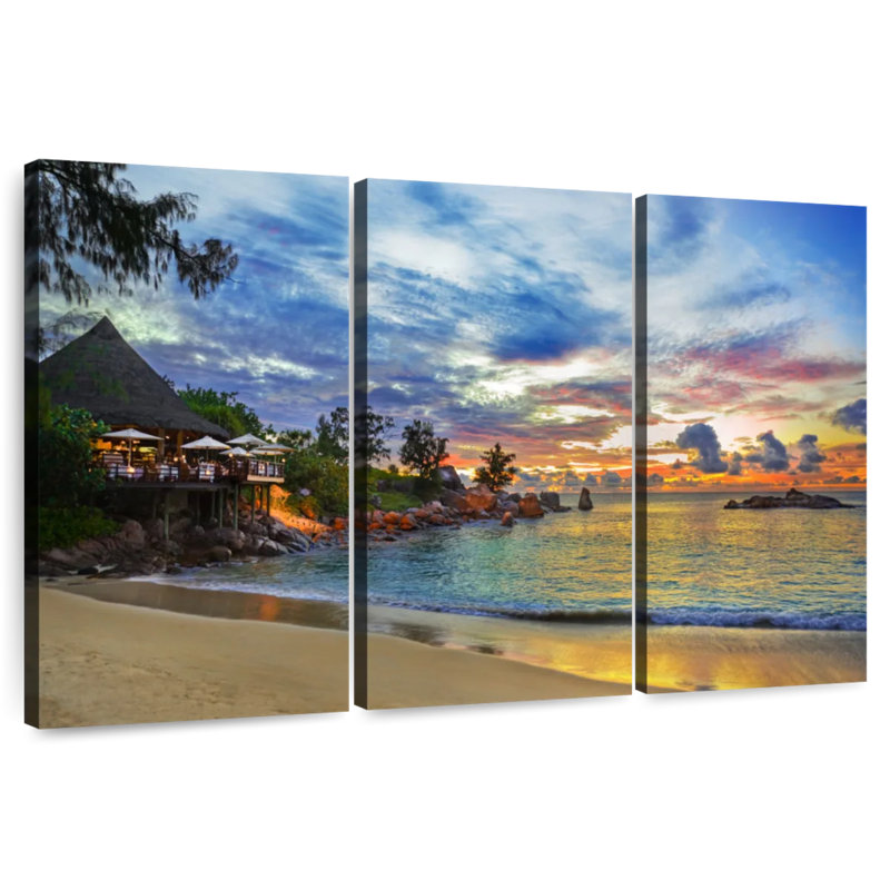 Gillard Cafe au coucher du soleil, H 48 po x l 74 po