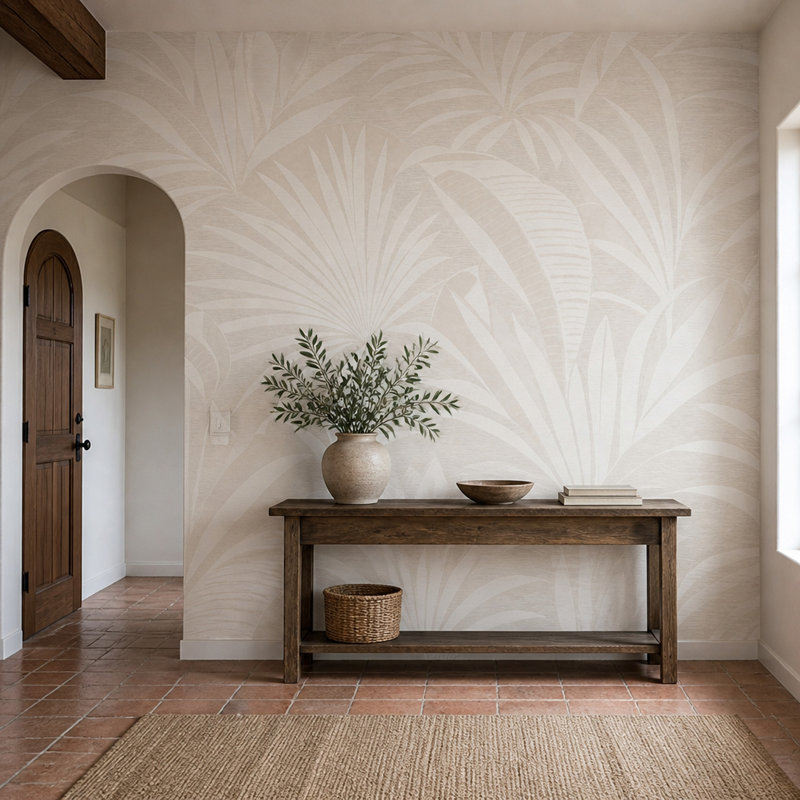 Papier peint à motifs de feuilles tropicales et de palmes, décoration murale amovible à thème botanique, 200"x120"