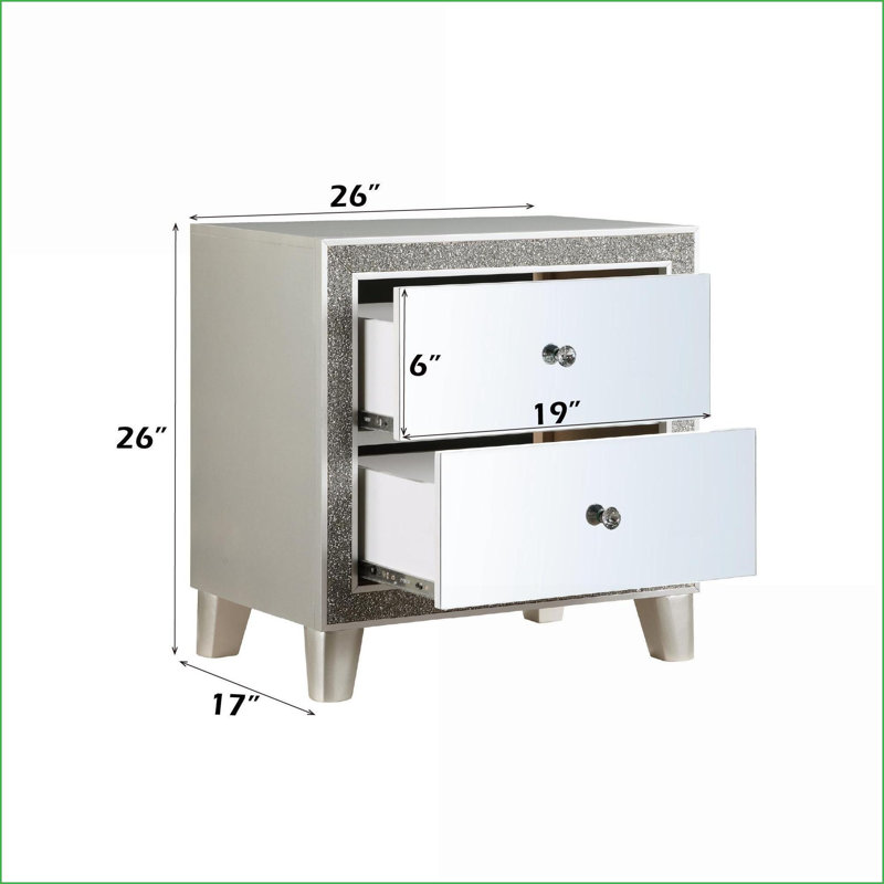 Table de chevet 2 tiroirs Sliverfluff