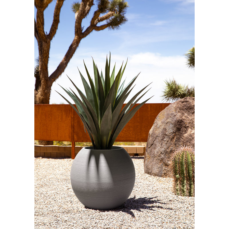 Veradek Strata Series Sphere 18" Planter, Gray, 1