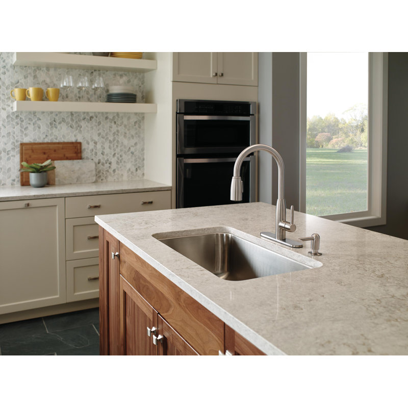 Peerless Faucets Pull Down Kitchen Faucet with and with Soap Dispenser, Stainless Steel