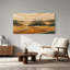 Art mural sur toile en bois marqueterie rivière et quenouilles-896732817