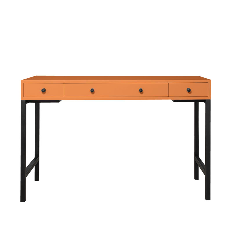 Maple Writing Desk, Citrus Orange