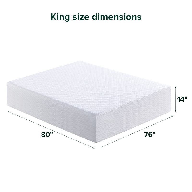 Matelas en mousse viscoélastique gélifiée 14 po - Sleep by Wayfair ™, Très grand lit, 14"