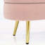 Banc de rangement repose-pieds ovale avec revêtement en flanelle et pieds en métal robustes, parfait pour les espaces de vie modernes et confortables-1233086830-1233086833