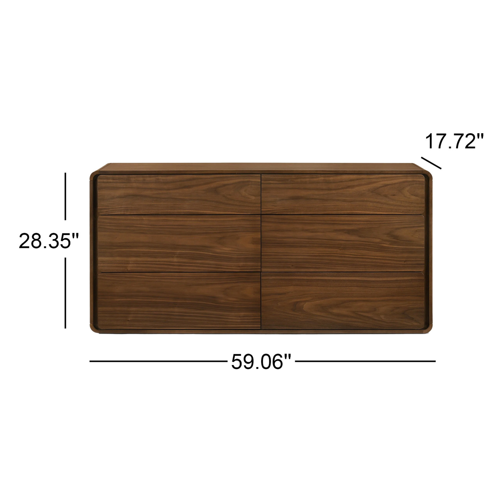 Berkeley 6 - Drawer Double Dresser, Walnut