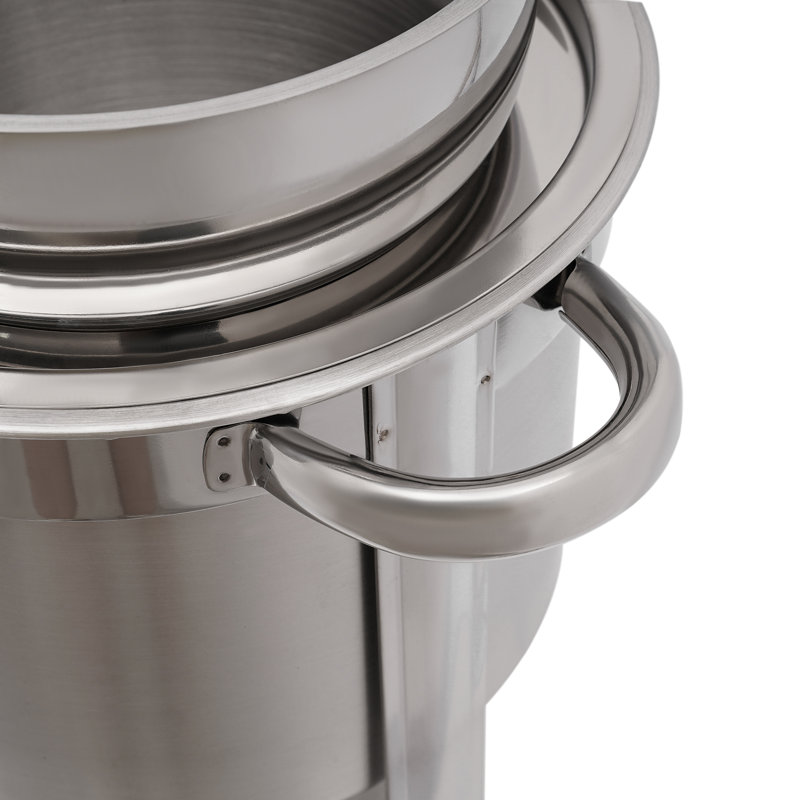 Réchaud à soupe rond électrique en acier inoxydable avec couvercle Rayle 11,62 pte, H 13,2 po x l 14,56 po x P 11,4 po