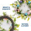 Couronne de Pâques 22 po, œufs artificiels multicolores et fleurs printanières, couronne de fleurs artificielles avec base en rotin véritable, comprend 2 bouquets assortis, porte d'entrée, maison, décoration-1880216872