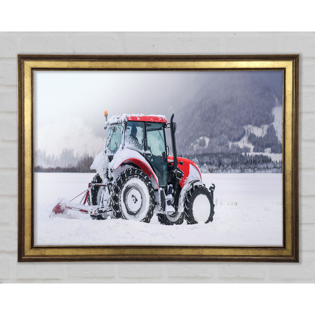 Traktor im Schnee - Einzelne Bilderrahmen Kunstdrucke