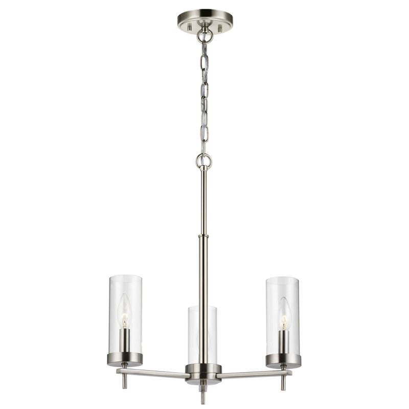Linley Three Light Chandelier from, 60W (Bulb not Included), Brushed Nickel