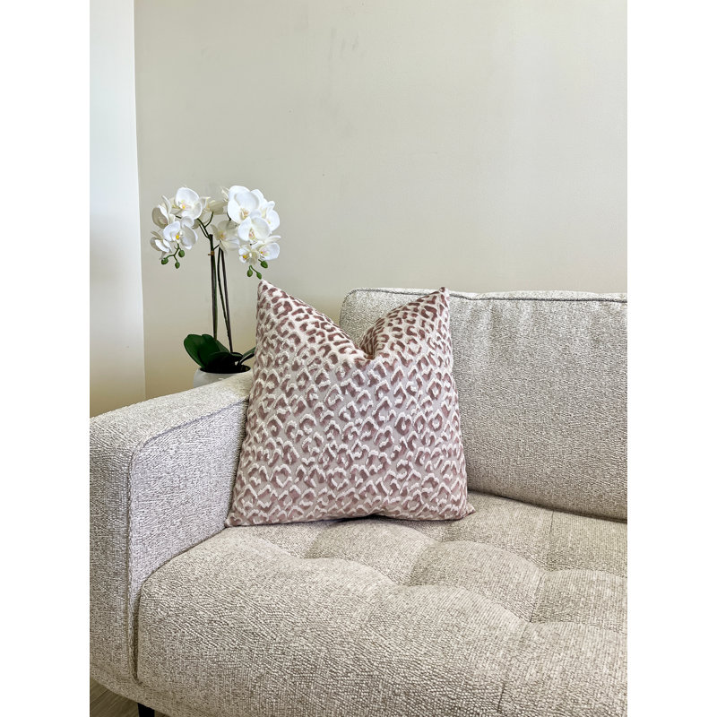 Housse de coussin en velours, Rosé, 22 po x 22 po