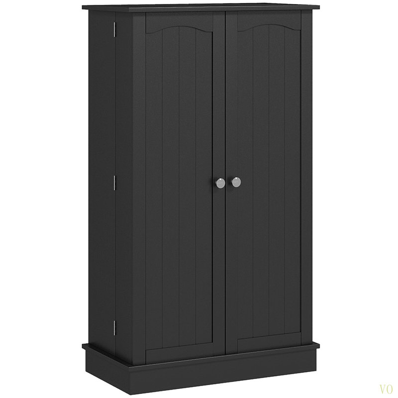 Armoire de rangement pour garde-manger de 41 po, armoire de cuisine autoportante avec 12 tablettes de porte, portes doubles, étagère à 5 niveaux et tablettes réglables