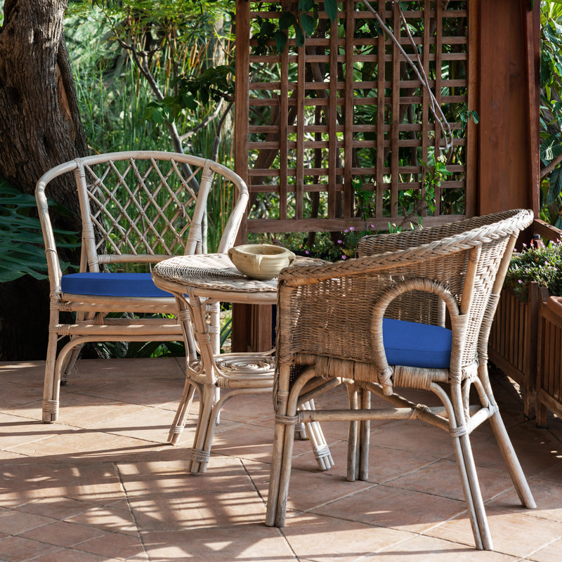 Outdoor Rounded Dining Seat Cushion, Cobalt Blue
