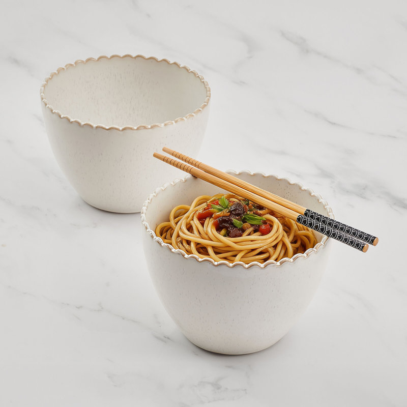 Pfaltzgraff Set of 2 Scalloped Noodle Bowls