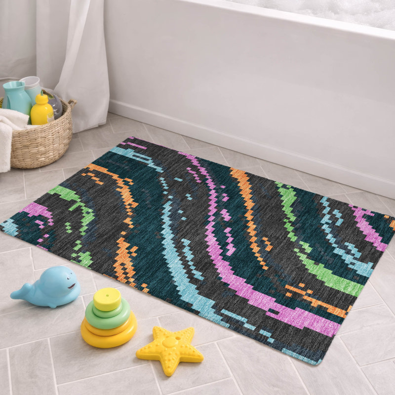 Machine Washable Indoor/Outdoor Chantille ACN2828 Kids Rug, Graphite, 2'6" x 3'10"