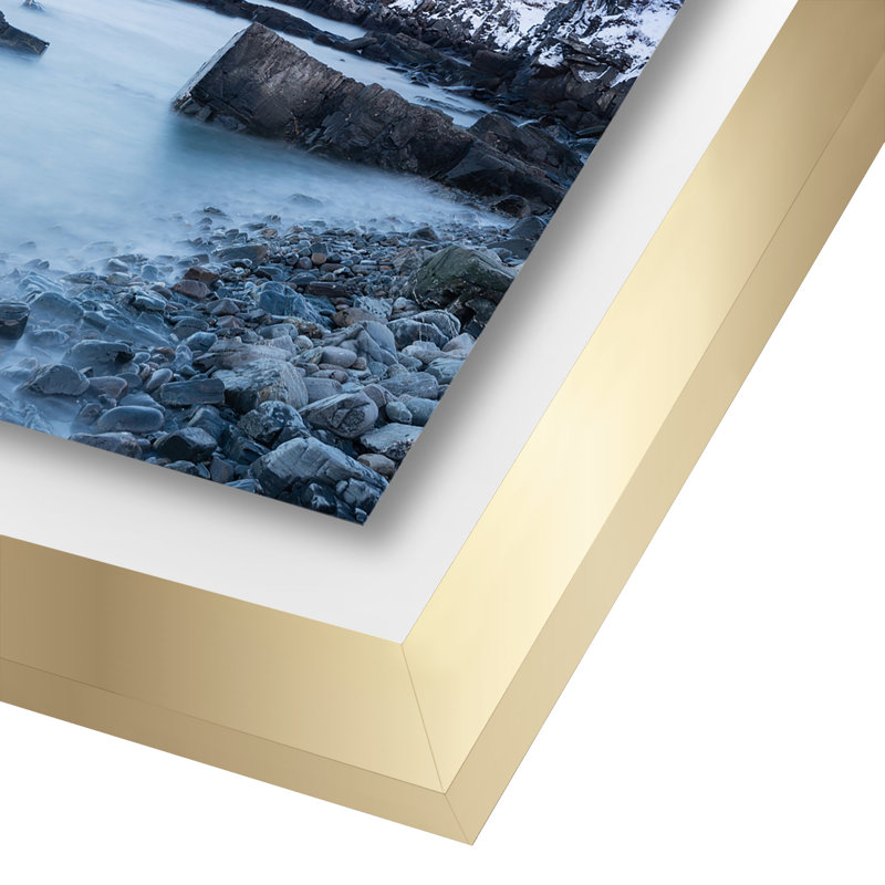 Cadre photo flottant avec verre poli à suspendre et plateau horizontal et vertical, Or, 11 po x 14 po