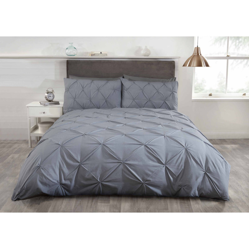 Degraff 144 TC Duvet Cover Set, Silver, Single Duvet Cover + 1 Standard Pillowcase