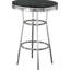3 tables de bar noires avec un design rétro des années 1950, du métal et des tabourets pour la salle à manger