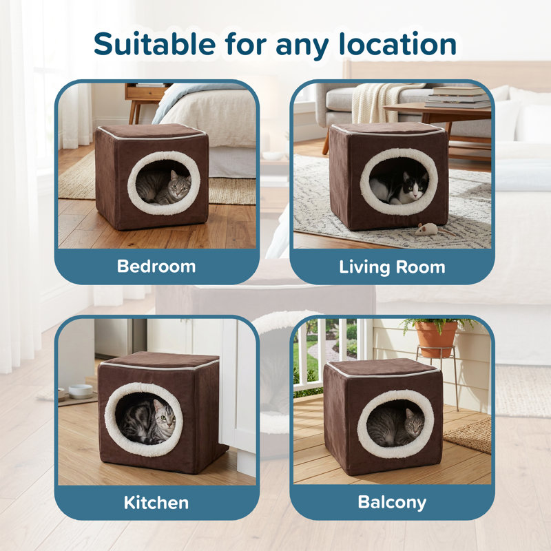  Maison pour chat PETMAKER pour petits animaux, brun clair, Foncé foncé