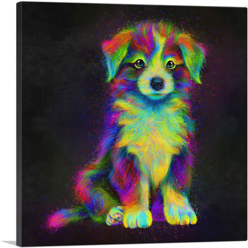 «Puppy Cute Dog», impression sur toile tendue, H 18 po x l 18 po x P 0,75 po