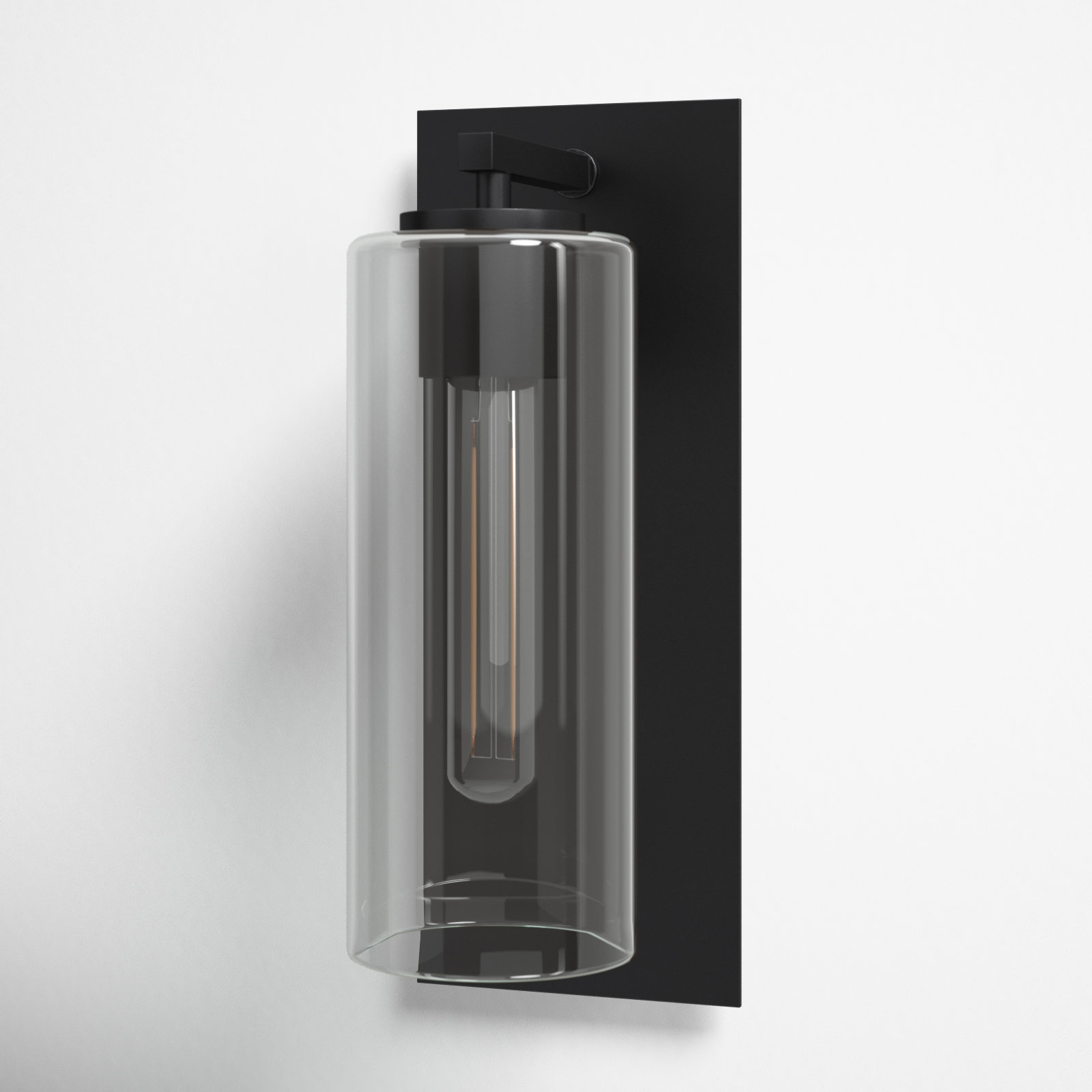 Chimere Single Light Glass Steel Dimmable Armed Sconce, Black