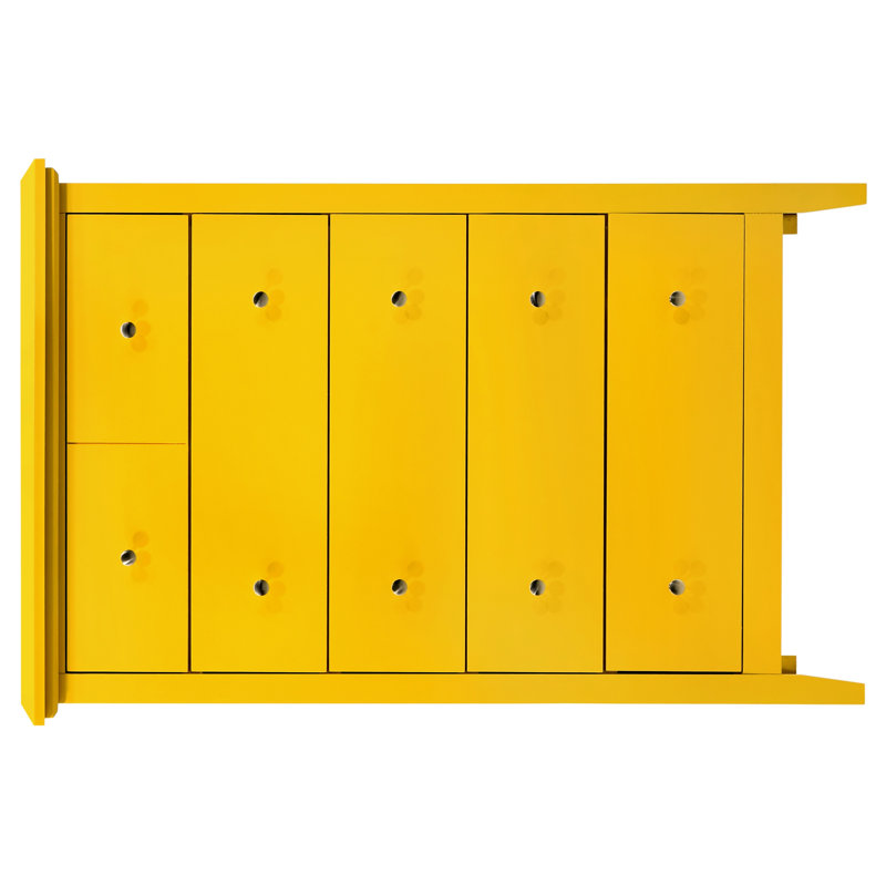 Commode moderne à 6 tiroirs, commode de rangement pour chambre à coucher, Jaune