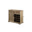 Armoire à boissons grise avec 2 tiroirs, rangement amovible pour le vin, rangement pour la cuisine