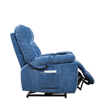 Electric Power Lift Recliner Chair  With Airbag Massage And Heating For Elderly, 3 Positions, 2 Side Pockets, USB Charge Ports, High-End  Quality Clot -  Latitude RunÂ®, FA3467B4117B4B57816A11237ACBA376