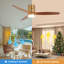 Ventilateur de plafond moderne à 3 pales de 52 po avec luminaire et télécommande AuraVista - montage encastré pour un design épuré et peu encombrant-123818168-123818174