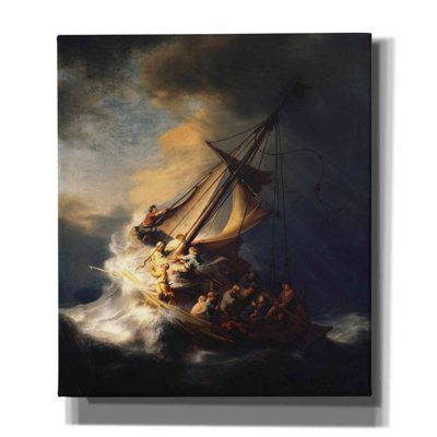 «The Storm on the Sea of Galilee» par Rembrandt, art mural sur toile