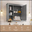 Armoire de rangement murale moderne pour salle de bain 35 po x 28 po, armoire à pharmacie, armoire murale moderne avec miroir, armoire à miroir avec 6 tablettes ouvertes (meuble-lavabo non inclus)-922956863