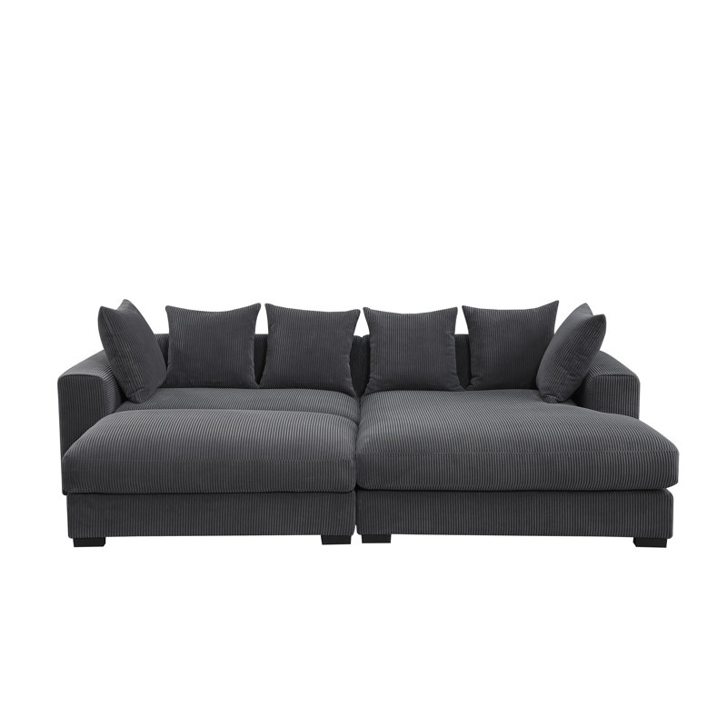Canapé modulaire Frank Corduroy, Conrduroy gris foncé