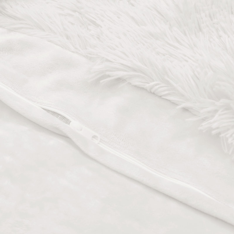 Boho Faux Fur Body Pillow Case by Sweet Jojo Designs, White