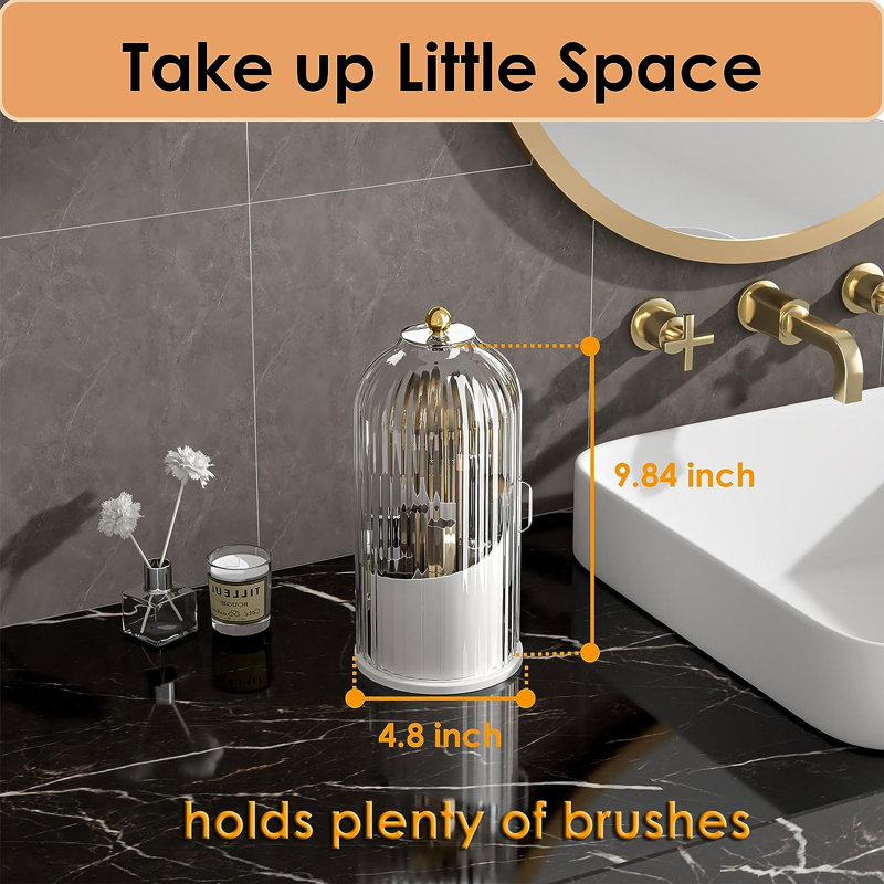Selvi Plastic 3 Compartment Makeup Organizer, Transparent