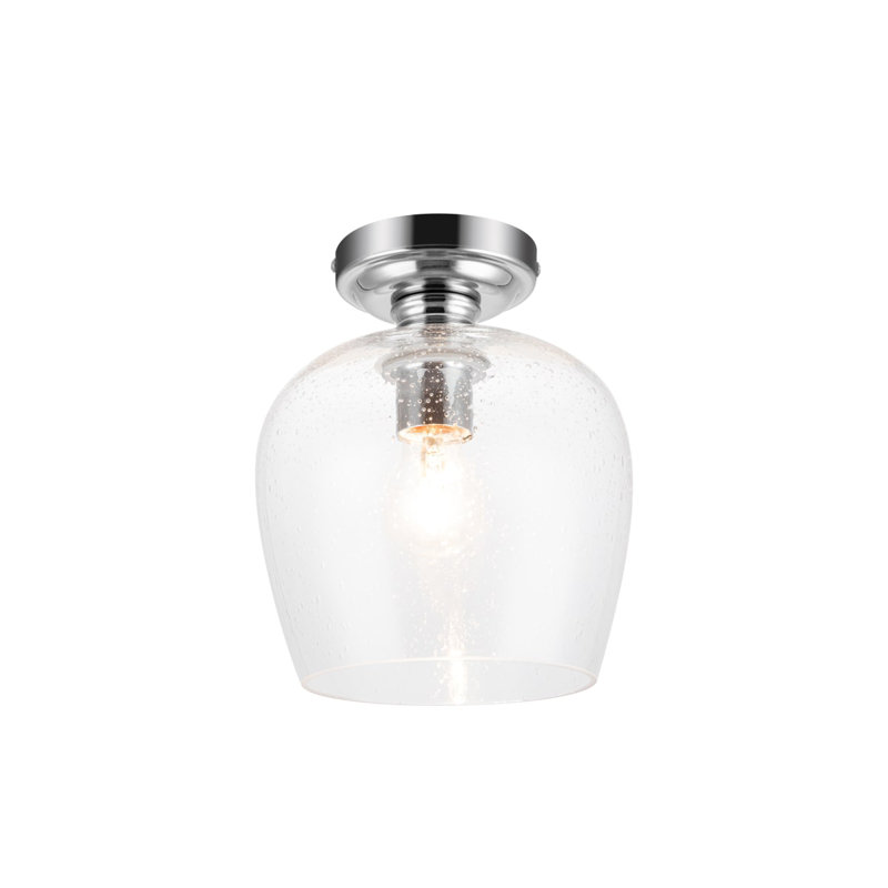 Oakdale Bathroom light Classic Bubble Glass Ceiling Light - Chrome Base, IP44, 20x20x24cm, 1xE27. Max. 15W LED (Bulb not included)